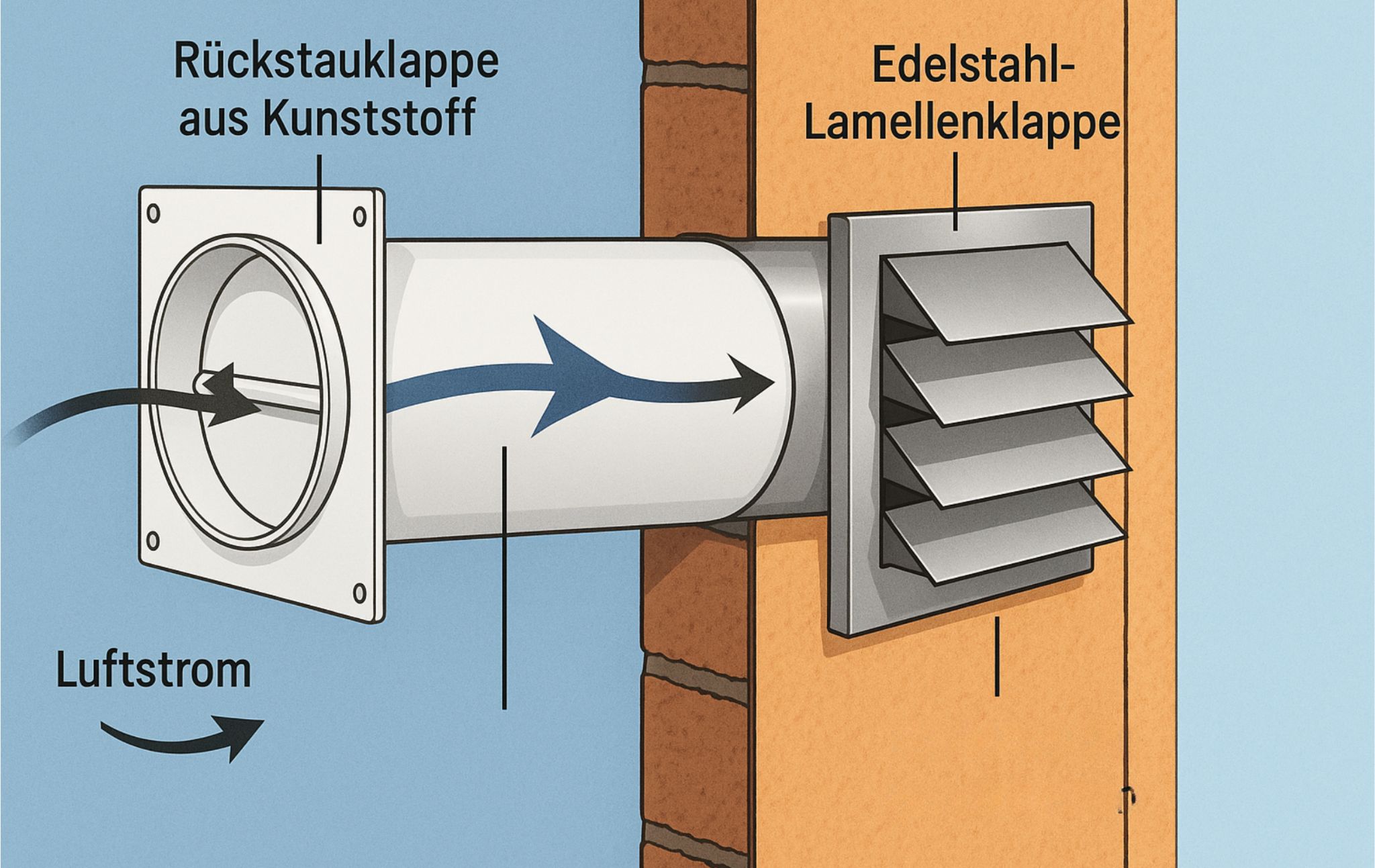 EASYTEC® Energiesparender Wandmontage Mauerkasten Skizze
