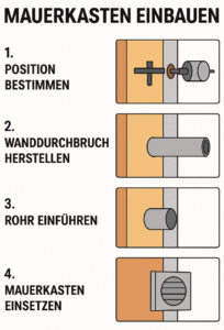 Mauerkasten einbauen
